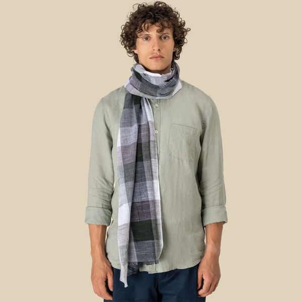 Spasso Greenish Check Scarf Thumbnail