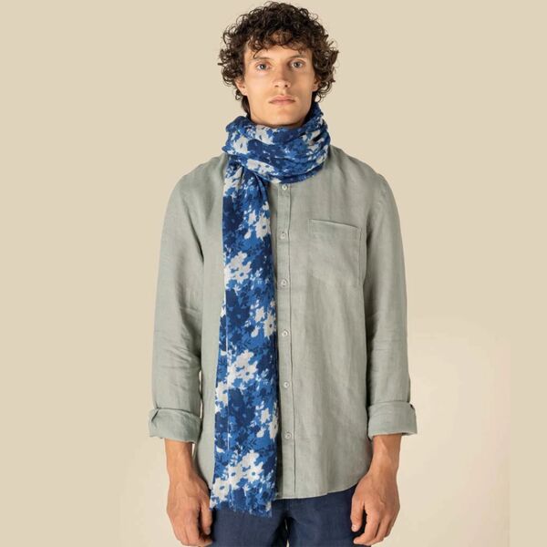Spasso Blue Floral Scarf Thumbnail