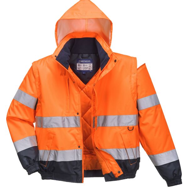 Hi-Vis 2-in-1 Contrast Bomber Jacket Thumbnail
